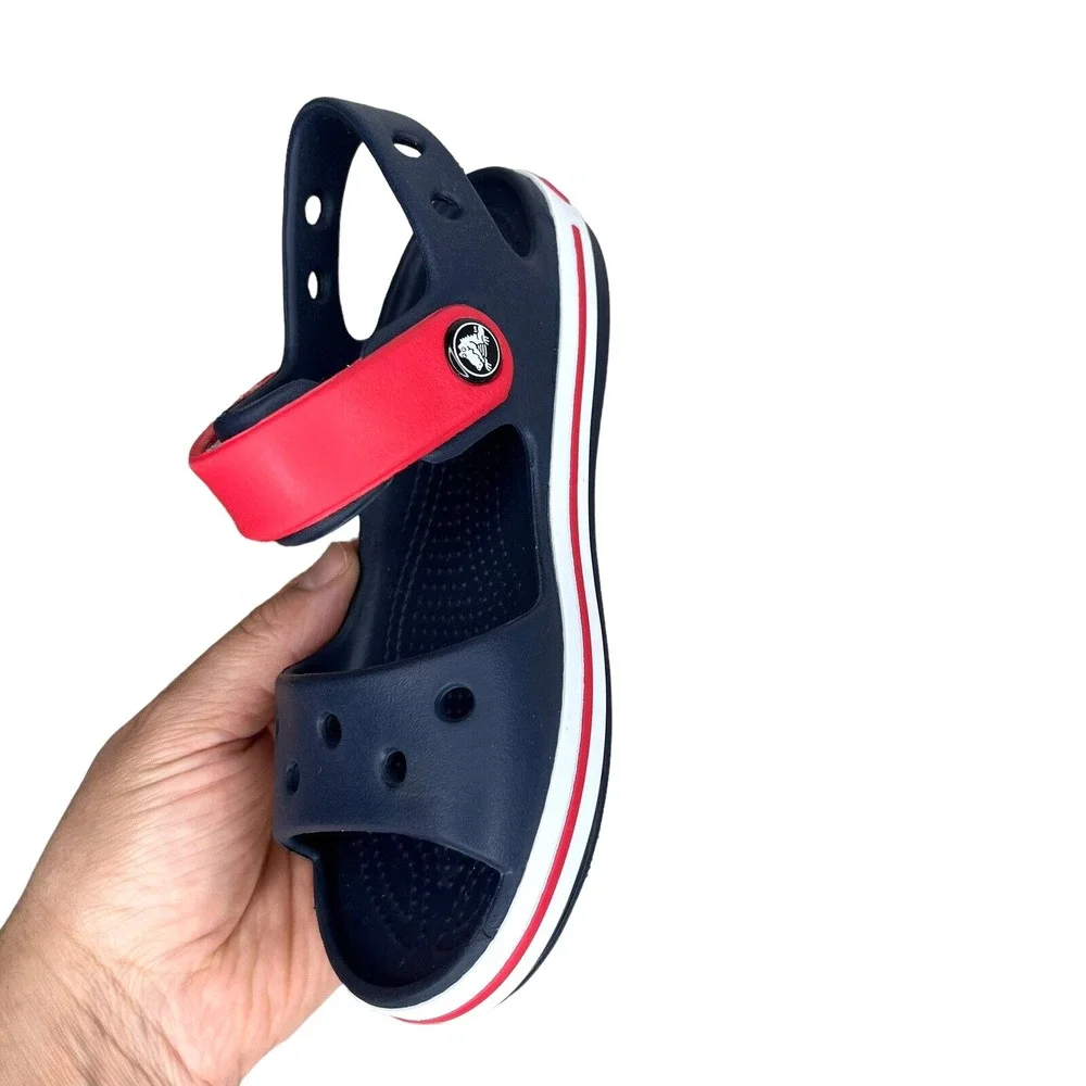 Crocs Toddler Boys Open Toe Sandals Size 10 Navy Blue Water Friendly Lightweight